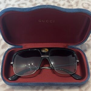 Gucci Black and Silver Sunglasses